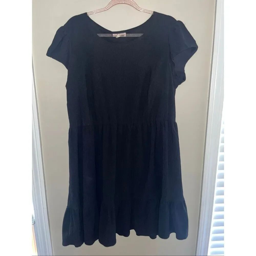 52seven black tiered casual dress XL